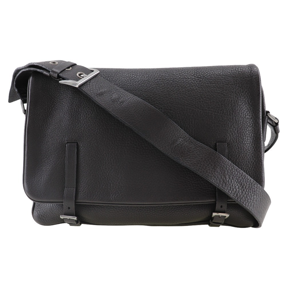 PRADA messenger bag shoulder calfskin brown